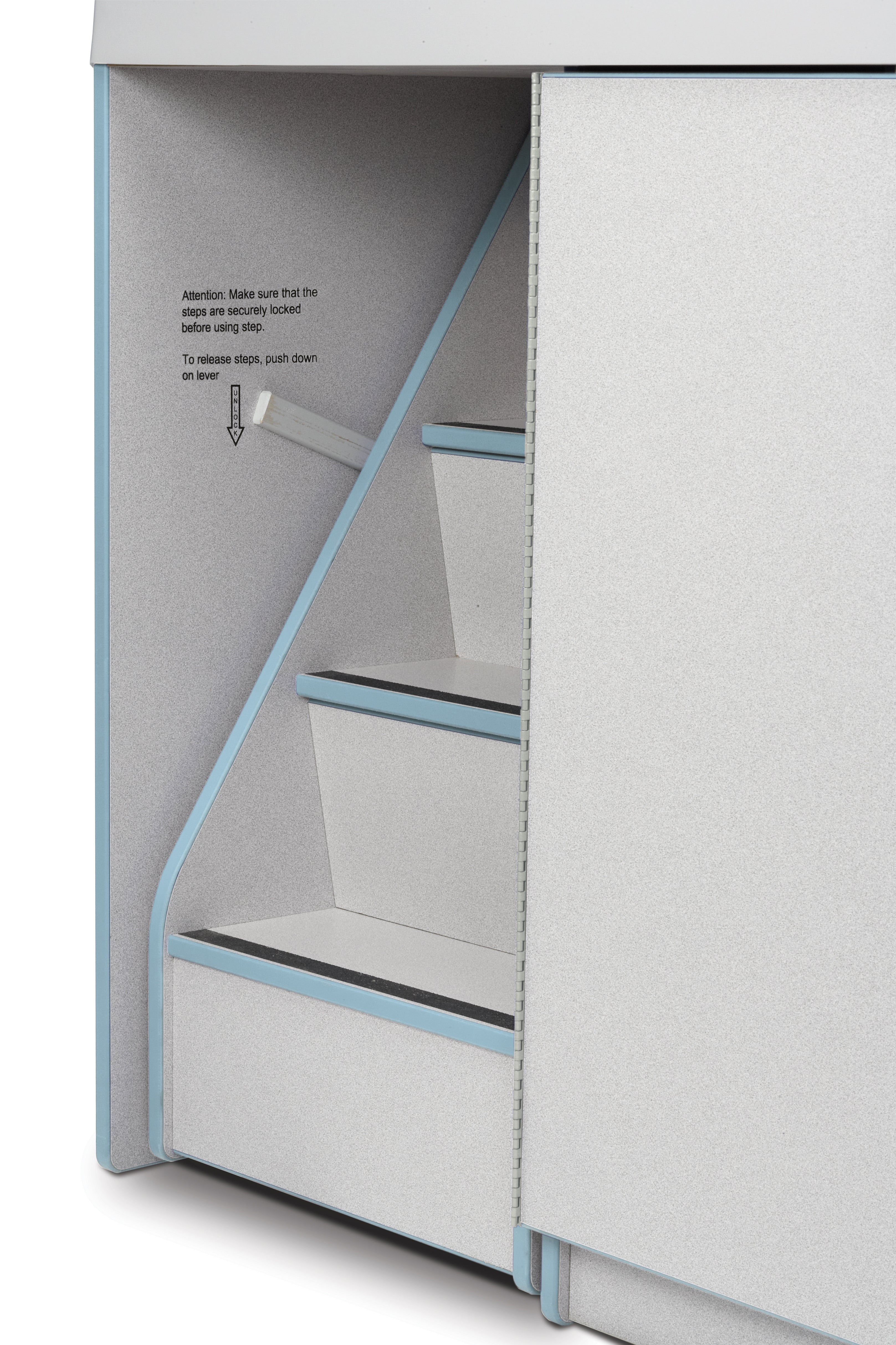 Rainbow Accents® Diaper Changer with Stairs — 5145JC131_stairlock_in.jpg