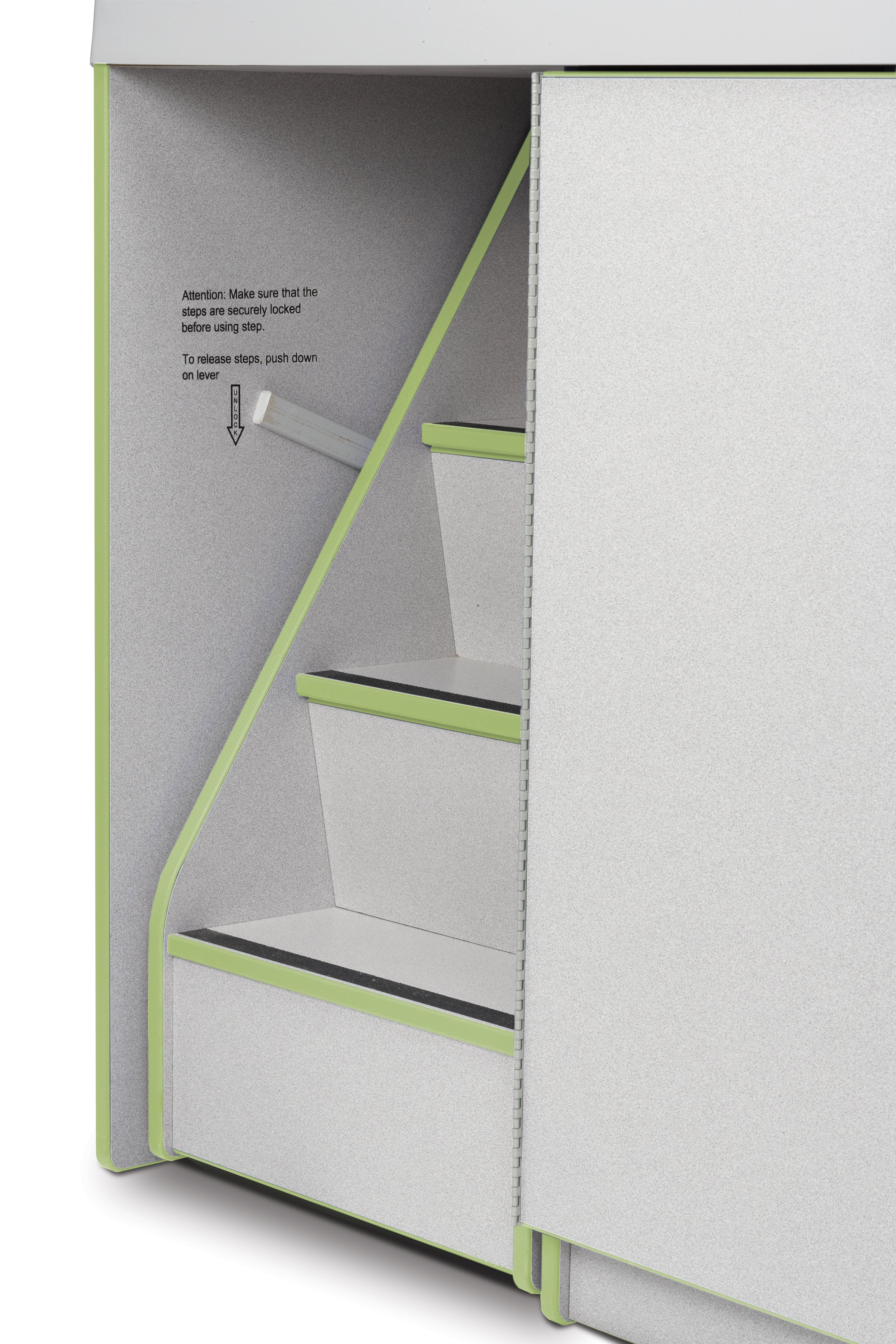 Rainbow Accents® Diaper Changer with Stairs — 5145JC130_stairlock_in.jpg