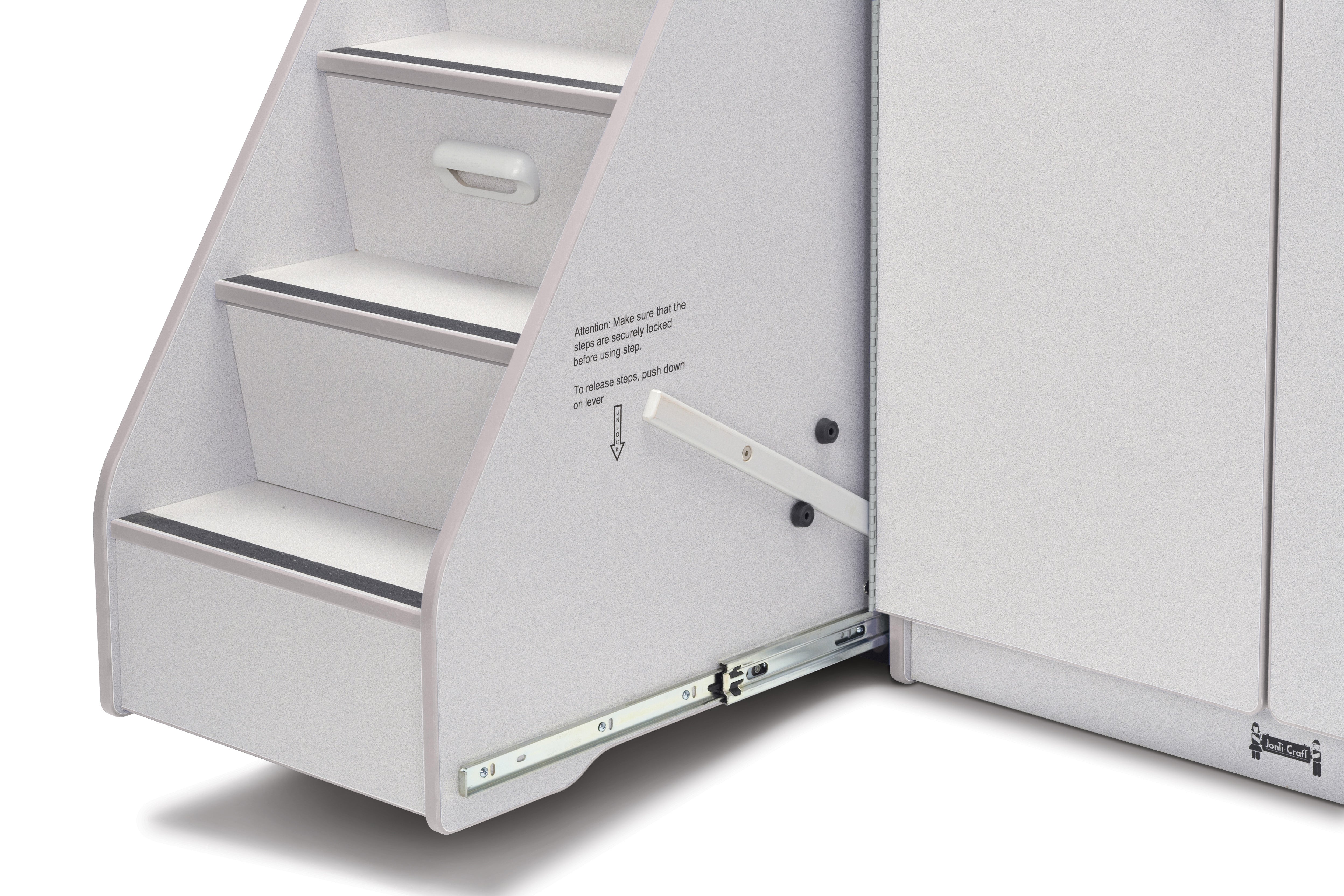 Rainbow Accents® Diaper Changer with Stairs — 5145JC000_stairlock_out.jpg