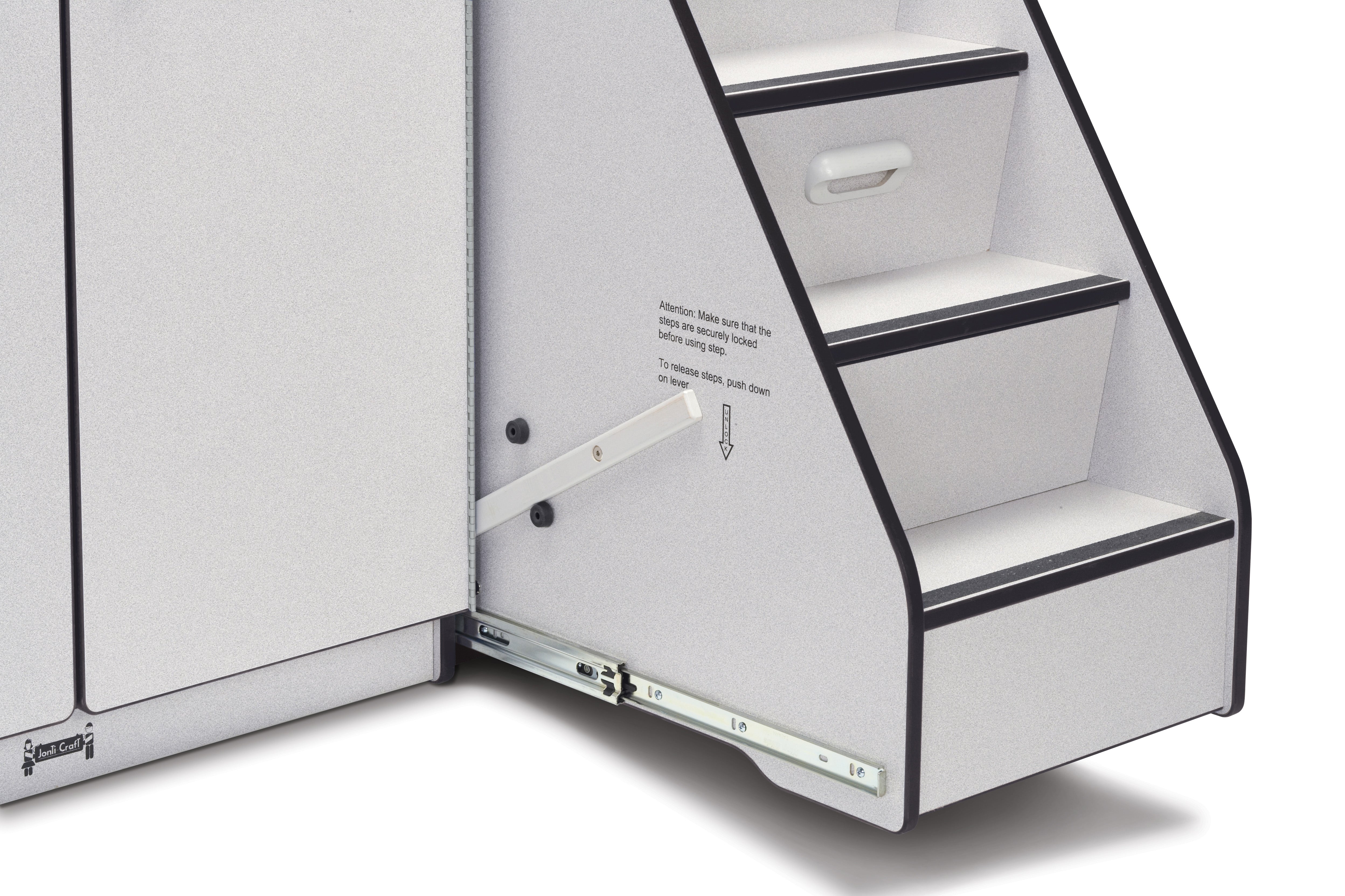 Rainbow Accents® Diaper Changer with Stairs — 5148JC180_stairlock_out.jpg