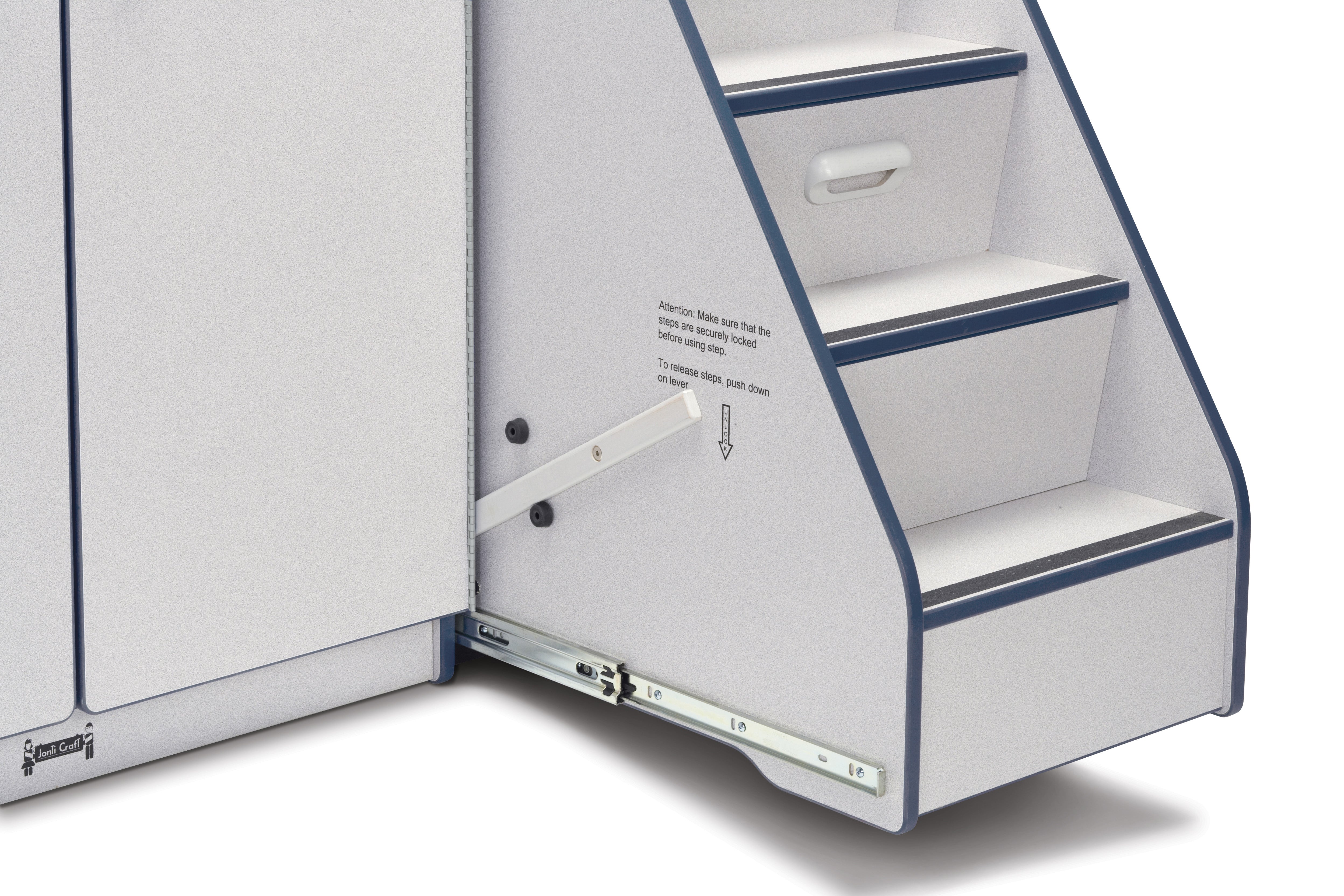 Rainbow Accents® Diaper Changer with Stairs — 5148JC112_stairlock_out.jpg