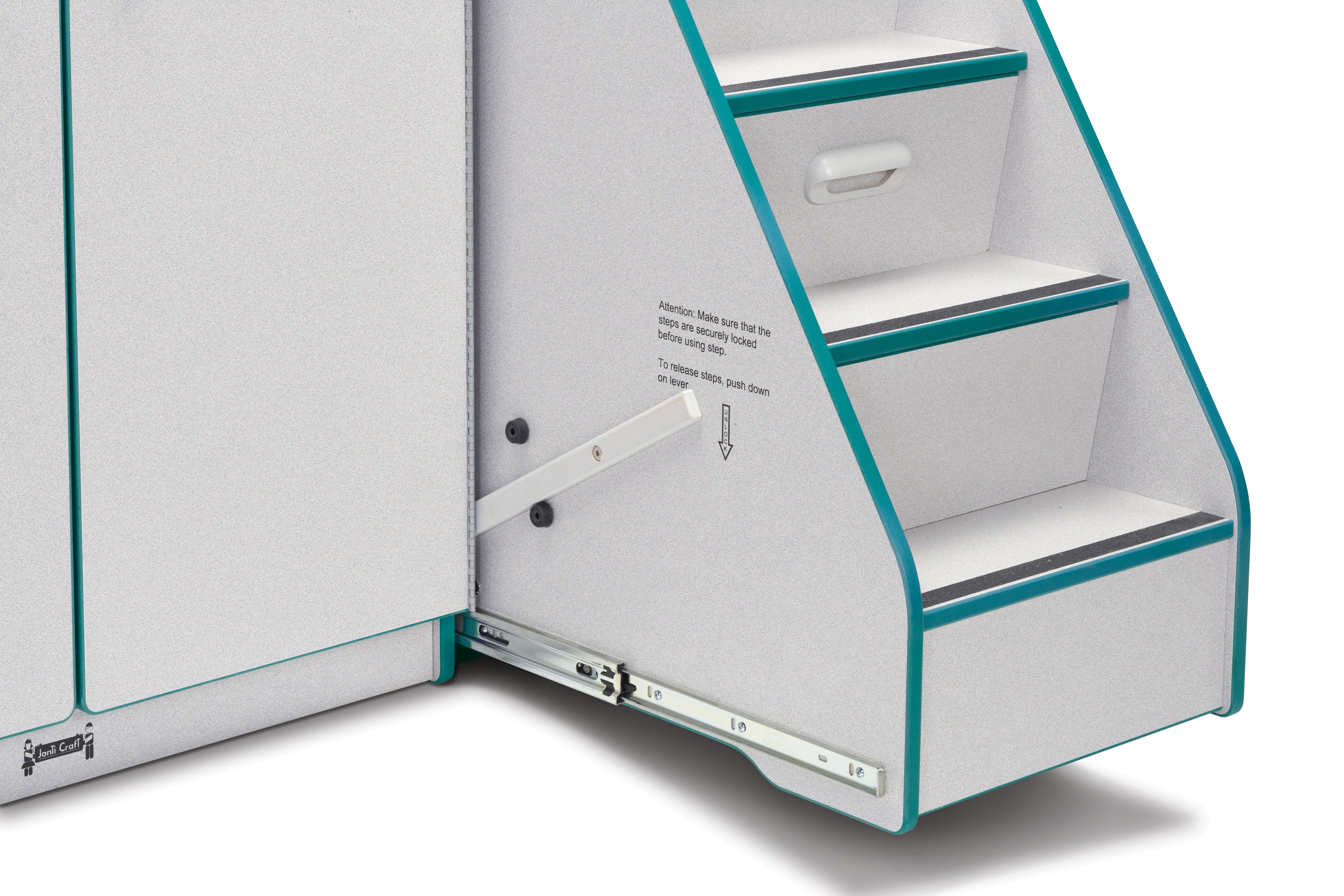 Rainbow Accents® Diaper Changer with Stairs — 5148JC005_stairlock_out.jpg
