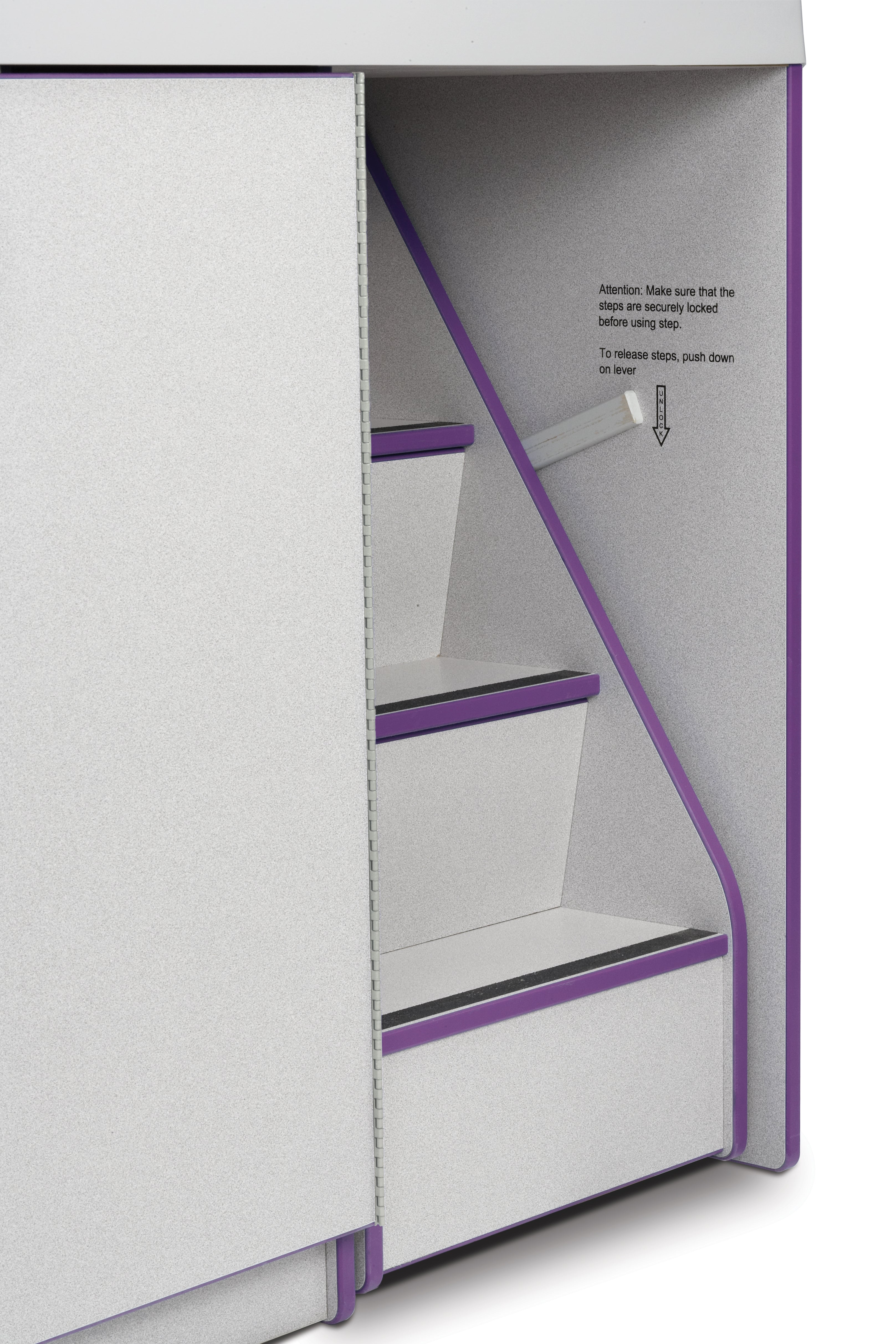 Rainbow Accents® Diaper Changer with Stairs — 5148JC004_stairlock_in.jpg