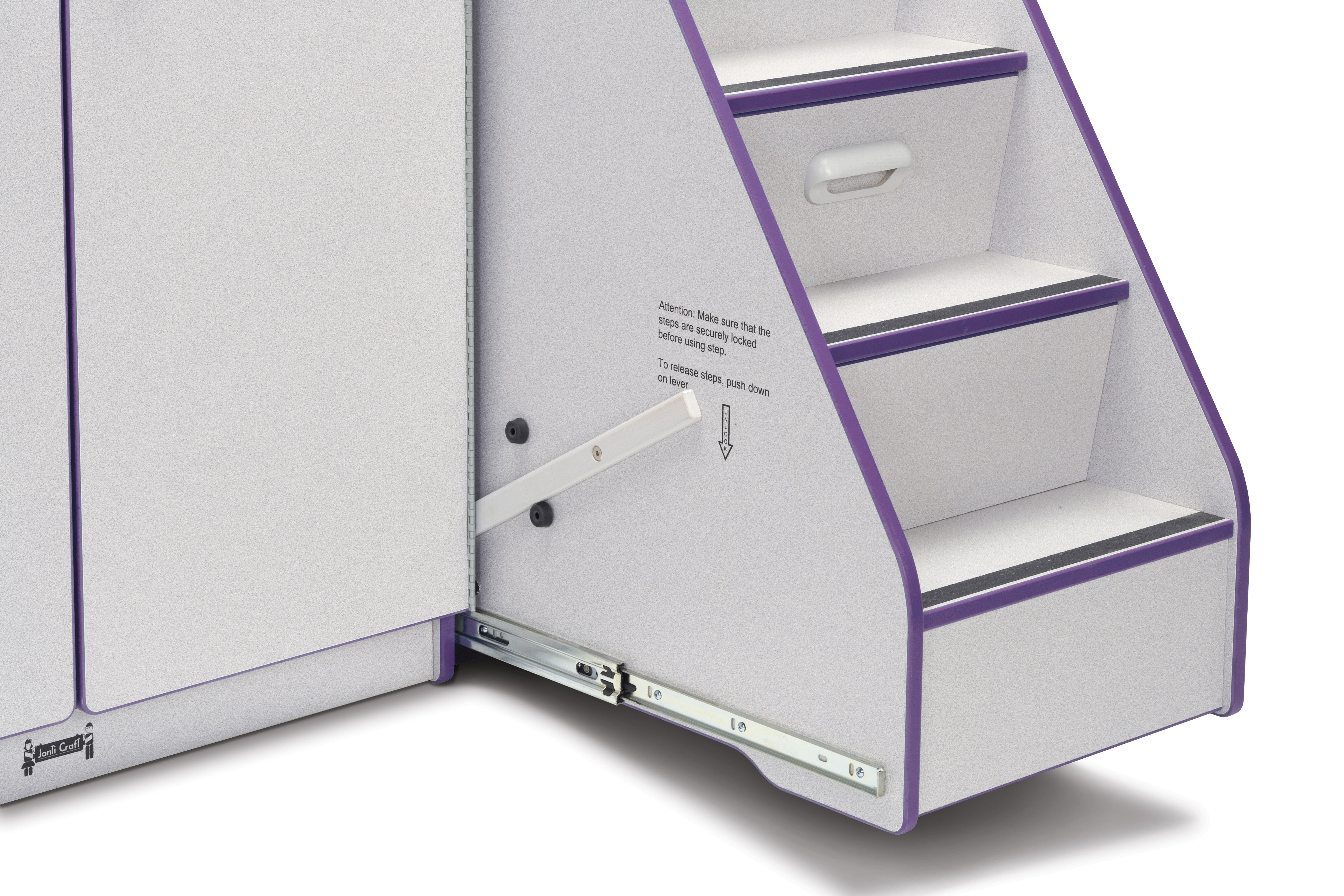 Rainbow Accents® Diaper Changer with Stairs — 5148JC004_stairlock_out.jpg