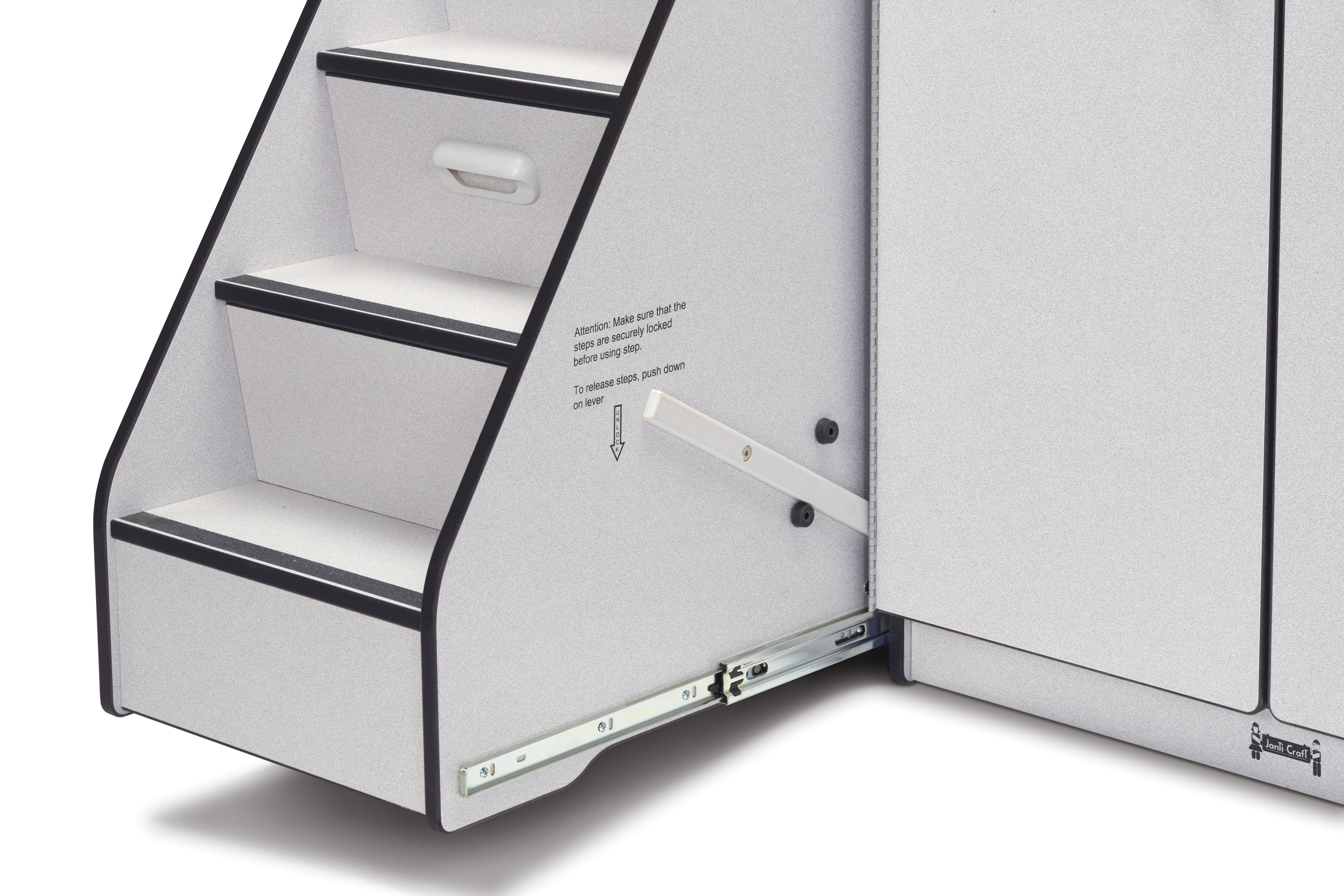 Rainbow Accents® Diaper Changer with Stairs — 5145JC180_stairlock_out.jpg