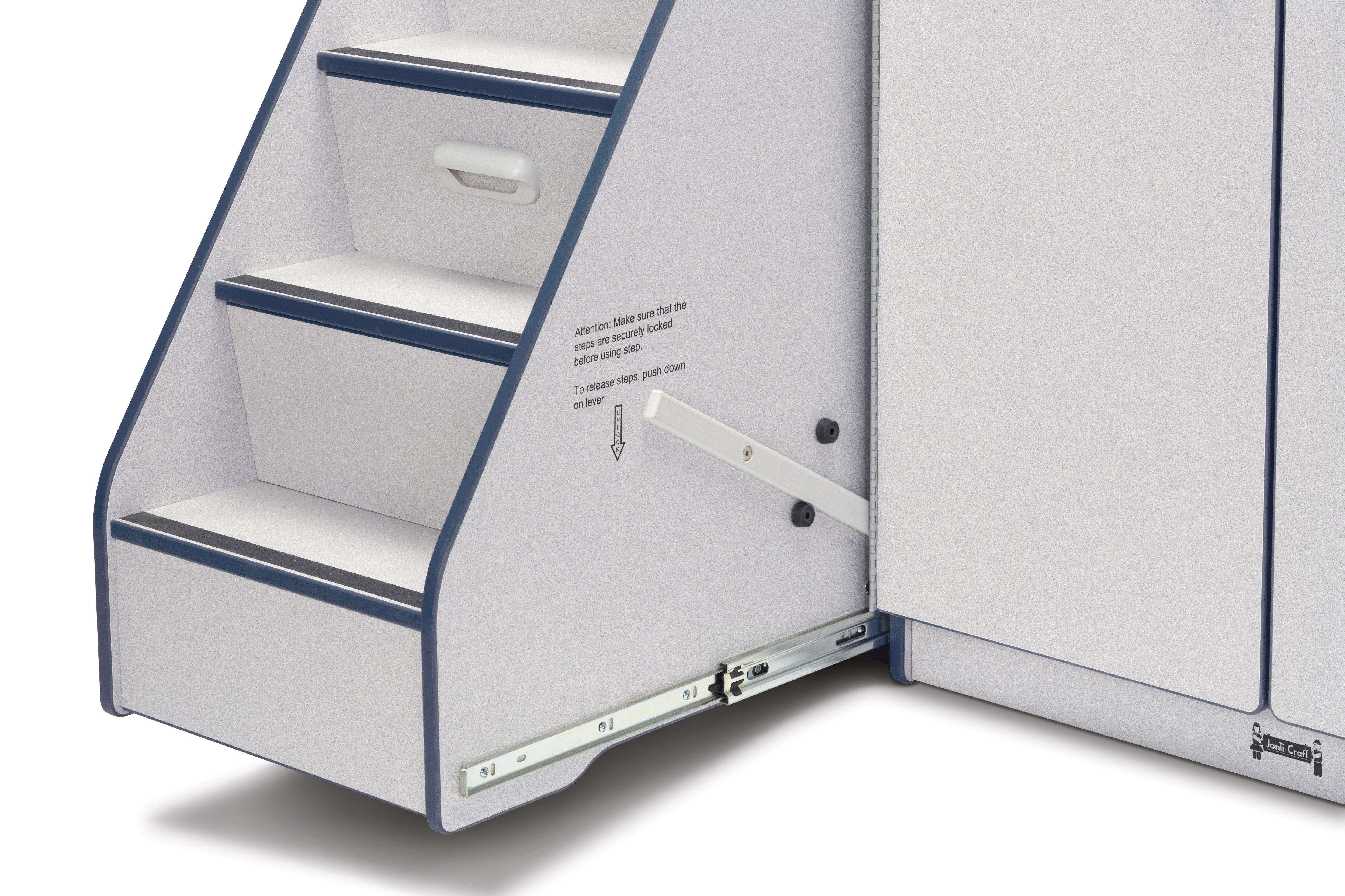 Rainbow Accents® Diaper Changer with Stairs — 5145JC112_stairlock_out.jpg