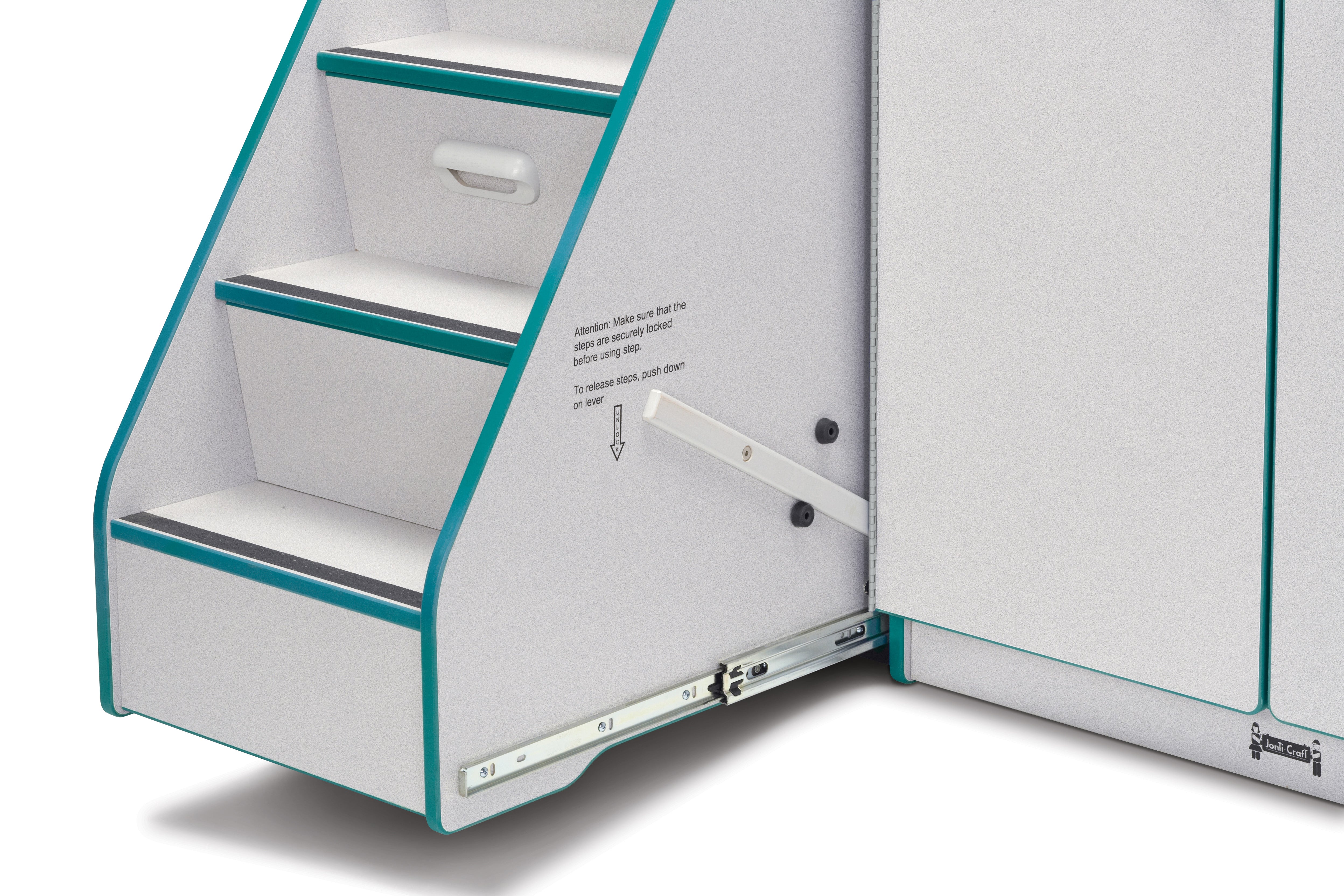 Rainbow Accents® Diaper Changer with Stairs — 5145JC005_stairlock_out.jpg