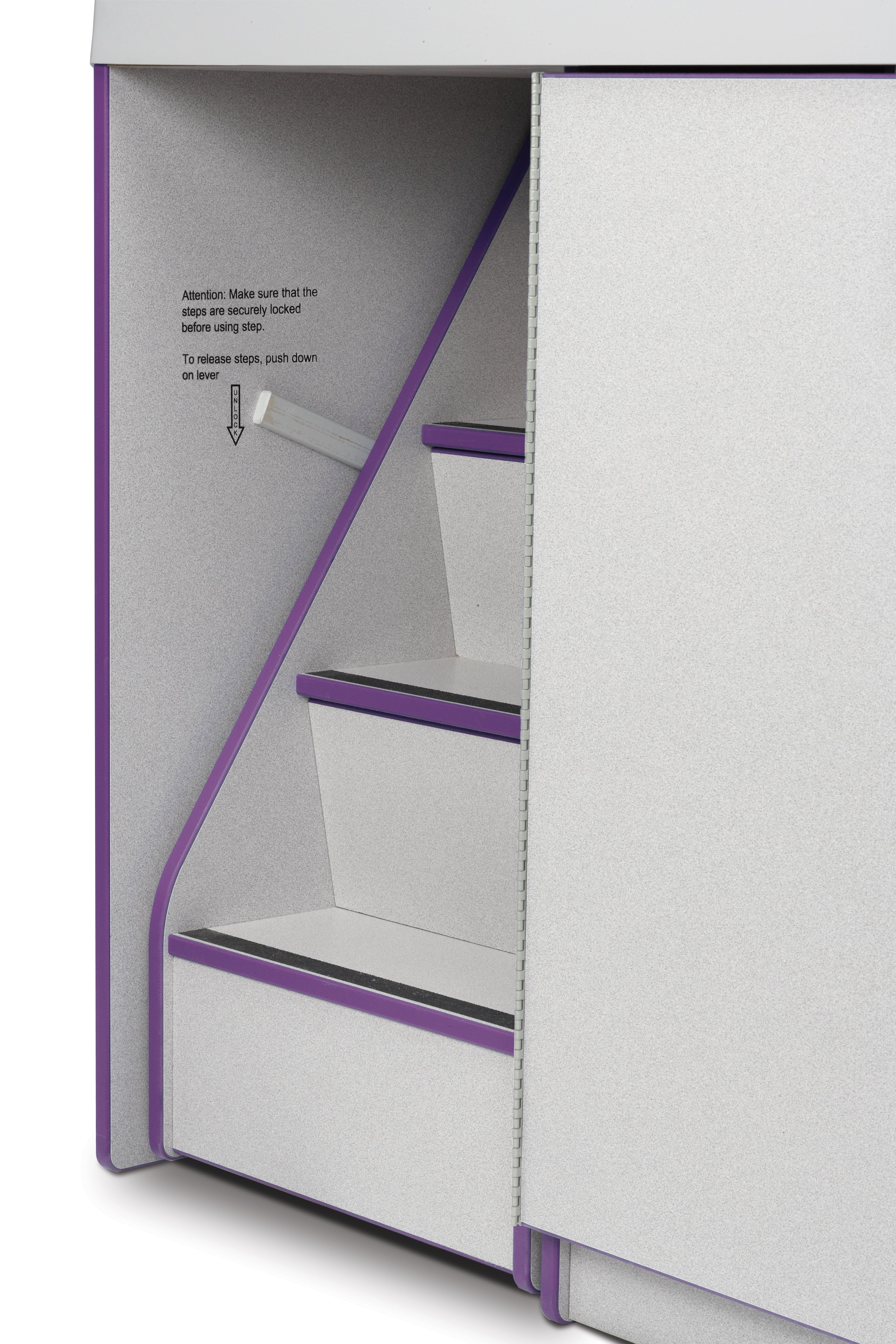 Rainbow Accents® Diaper Changer with Stairs — 5145JC004_stairlock_in.jpg