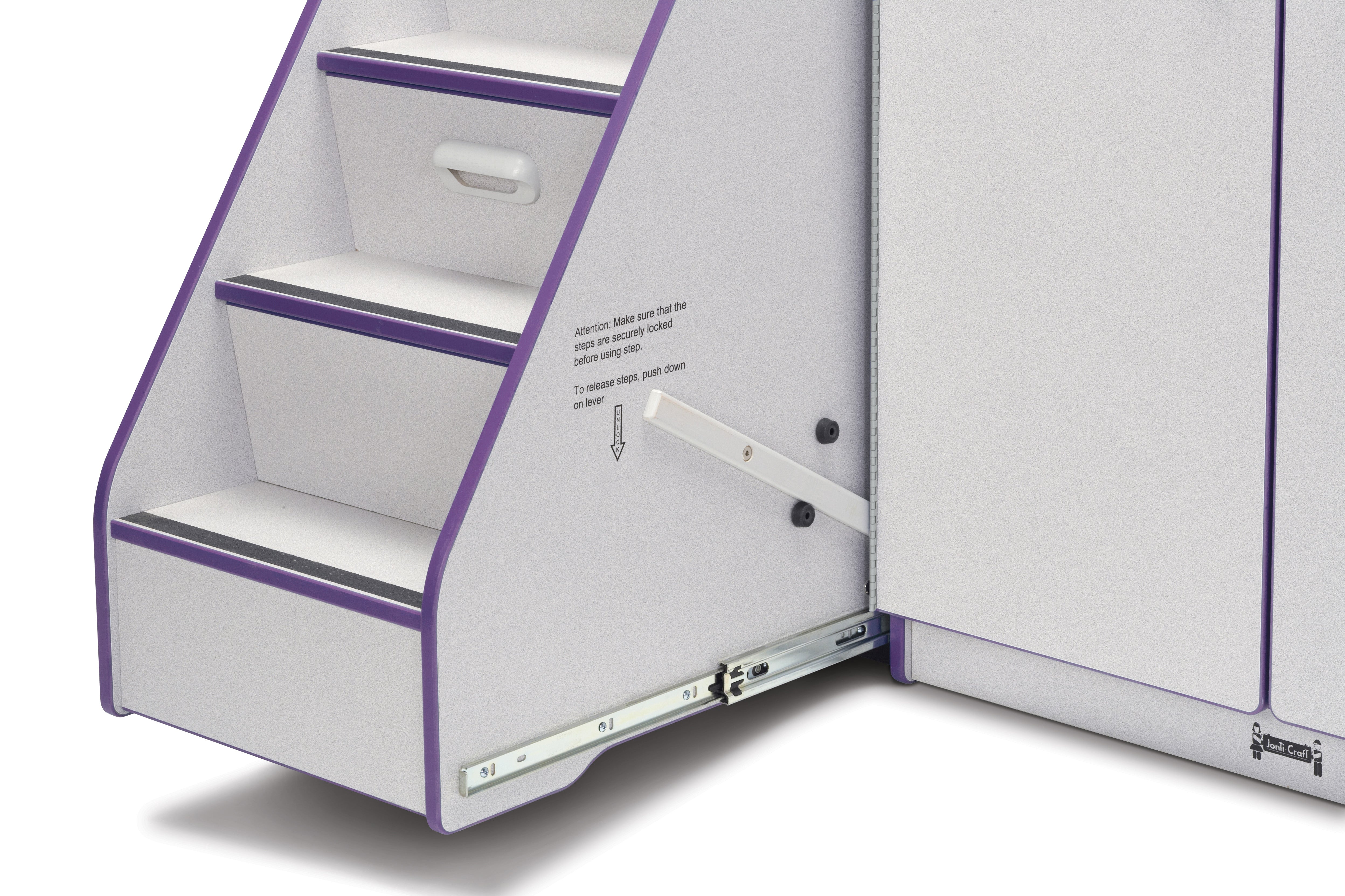 Rainbow Accents® Diaper Changer with Stairs — 5145JC004_stairlock_out.jpg