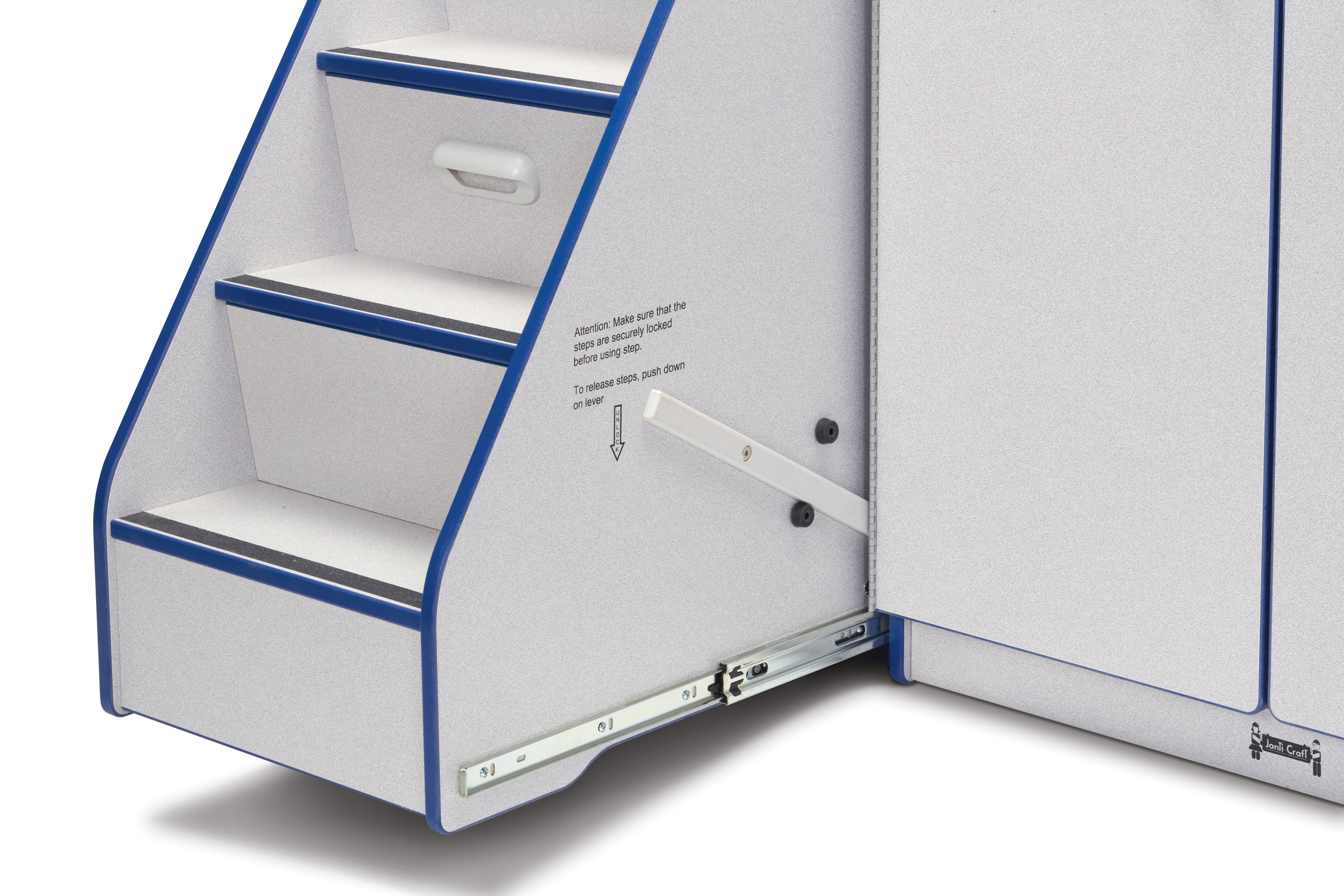 Rainbow Accents® Diaper Changer with Stairs — 5145JC003_stairlock_out.jpg