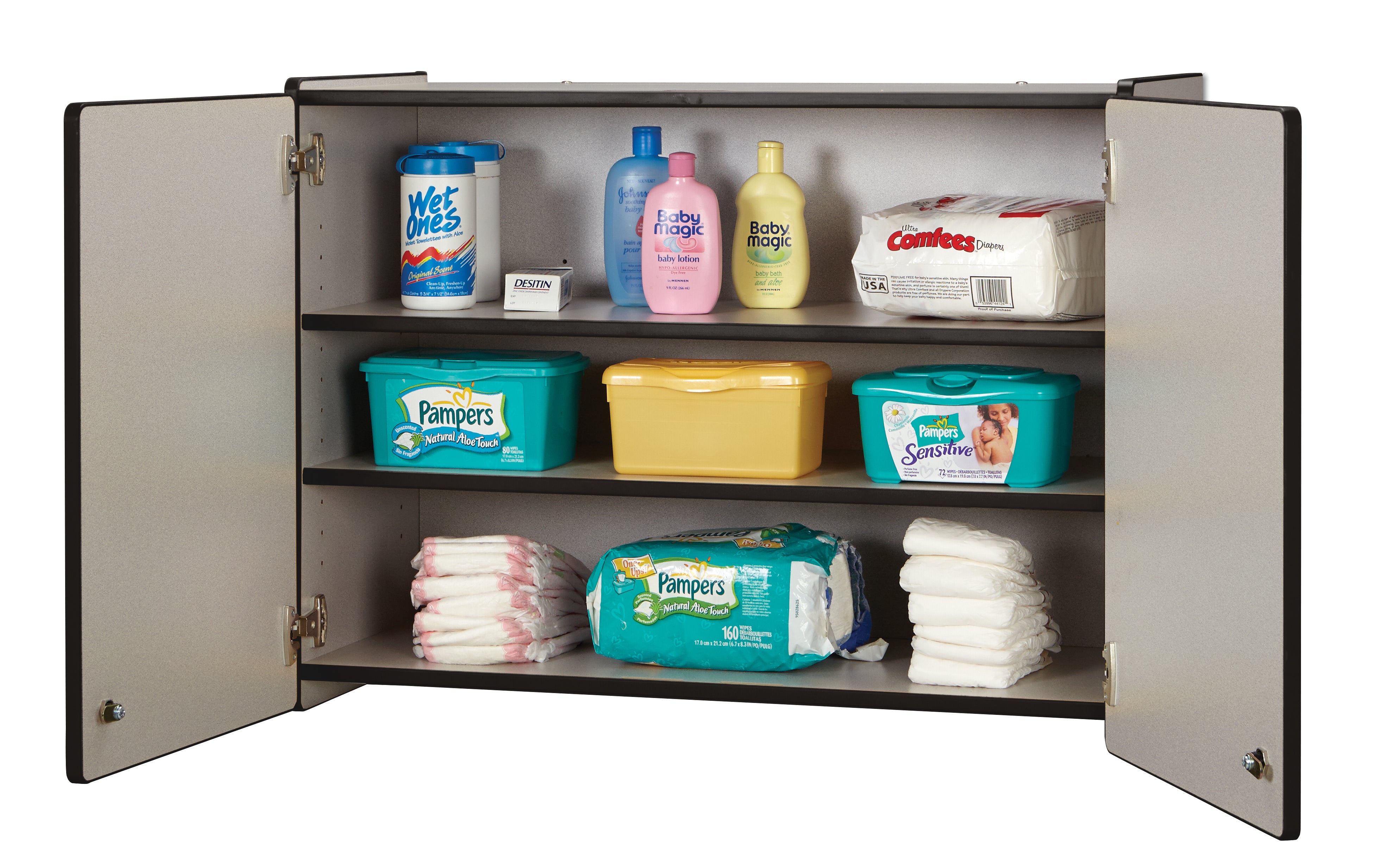 Rainbow Accents® Lockable Wall Cabinet — 0945JC180_open.jpg