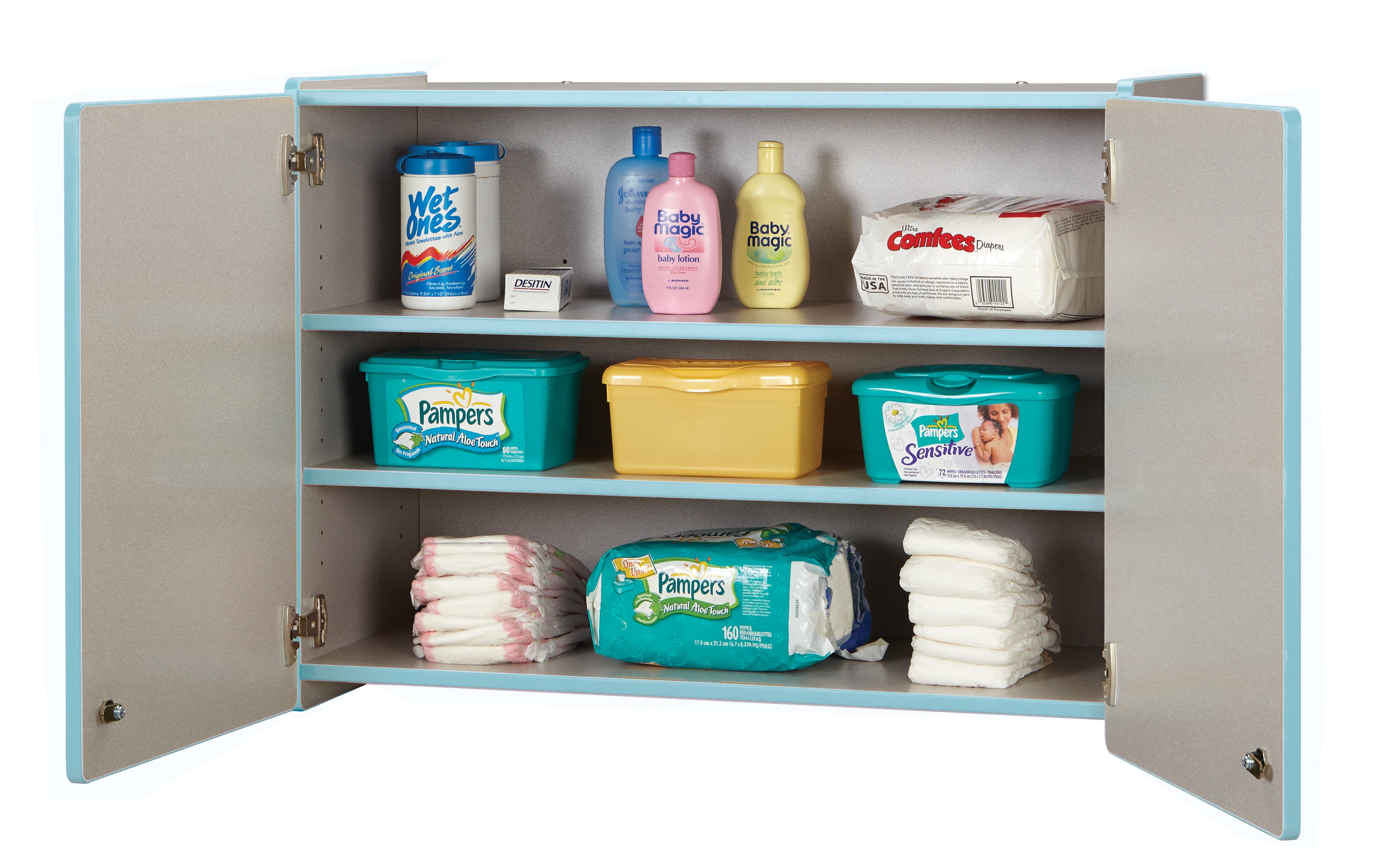 Rainbow Accents® Lockable Wall Cabinet — 0945JC131_open.jpg