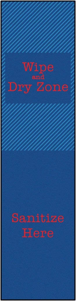 Blue & Red Zone Sanitize Here Runner — SKU 38.53