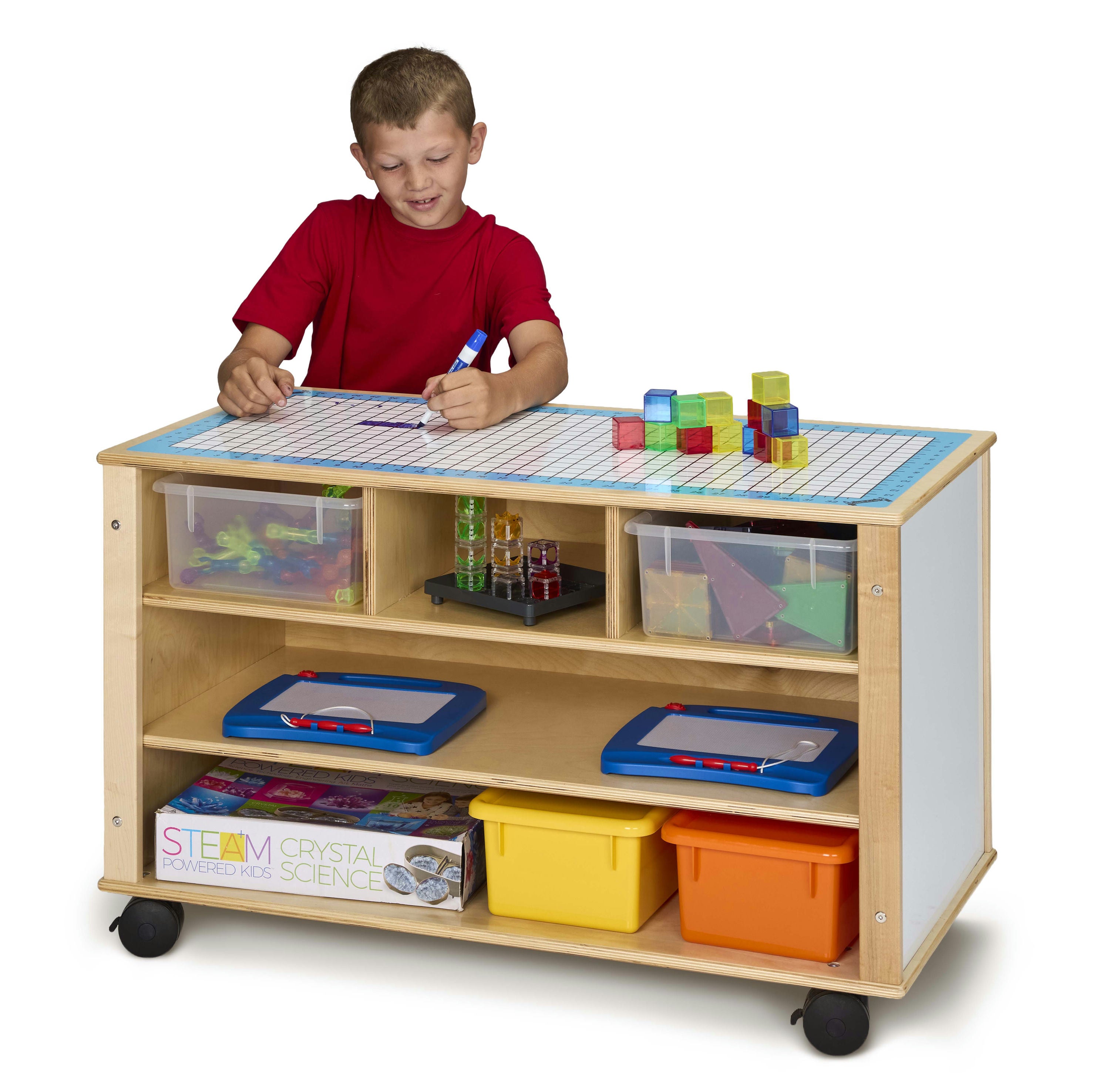 Jonti-Craft® Kids Mobile STEM Learning Station Shelf With Storage
