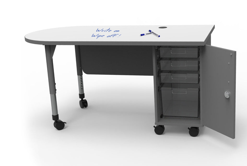 Teacher’s Desk — Single Pedestal — Whiteboard — right pedestal