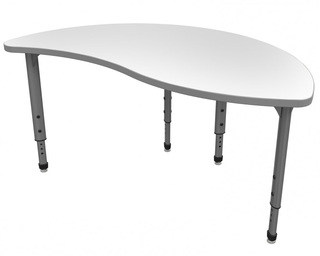 Apex™ Series Wave Half Round Table — Whiteboard — representative whiteboard tabletop; size and finish options vary