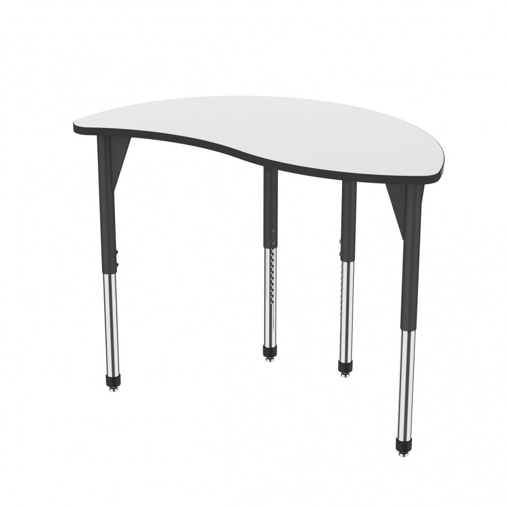Premier™ Series Wave Half Round Tables — Whiteboard — representative whiteboard tabletop; size and finish options vary