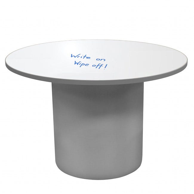 Sonik® Round Table — Whiteboard — representative whiteboard finish; configuration options vary