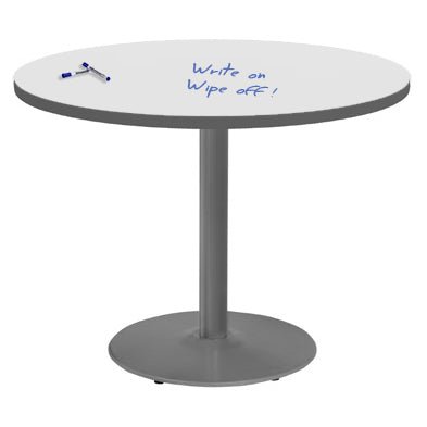 Round Café Tables — Whiteboard — representative whiteboard tabletop; size and finish options vary