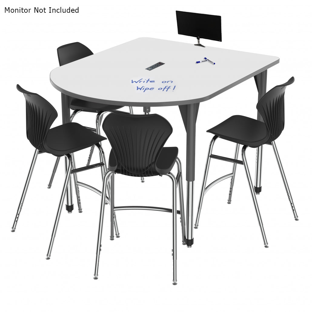 Premier™ Multimedia Series Tables — Whiteboard — whiteboard surface with optional power module; monitor and chairs are not included