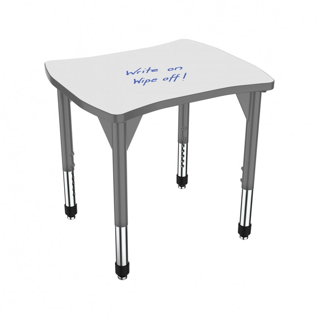 Premier™ Dog Bone Student Desk — Whiteboard — representative whiteboard tabletop; size and finish options vary