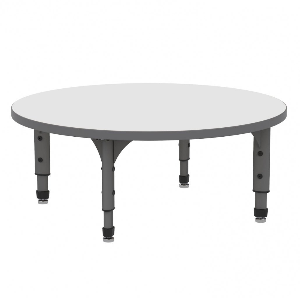 Round Floor Table — Whiteboard — representative whiteboard tabletop; size and finish options vary