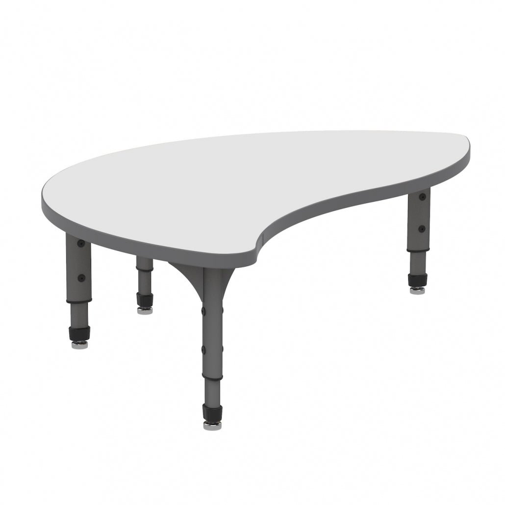 Wave Half Round Floor Table — Whiteboard — representative whiteboard tabletop; size and finish options vary
