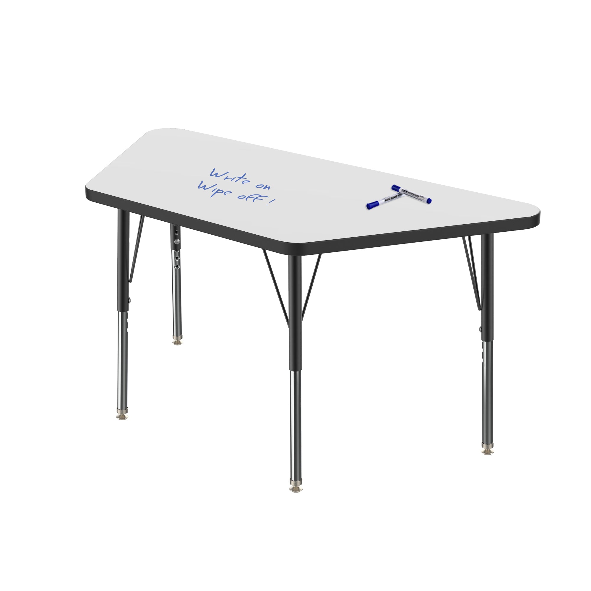 MG2200 Series Trapezoid Activity Tables — Whiteboard — representative whiteboard tabletop; size and finish options vary