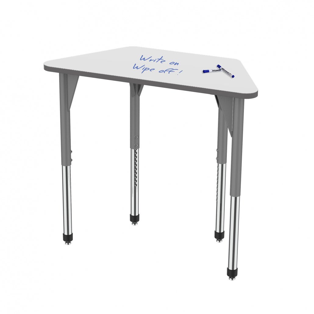Premier™ Series Trapezoid Tables — Whiteboard — representative whiteboard tabletop; size and finish options vary