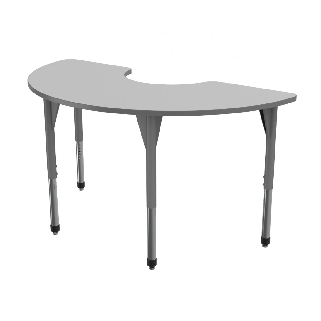 Premier™ Series Half Moon Tables — Whiteboard — representative whiteboard tabletop; size and finish options vary