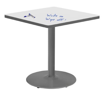 Square Café Tables — Whiteboard — representative whiteboard tabletop; size and finish options vary