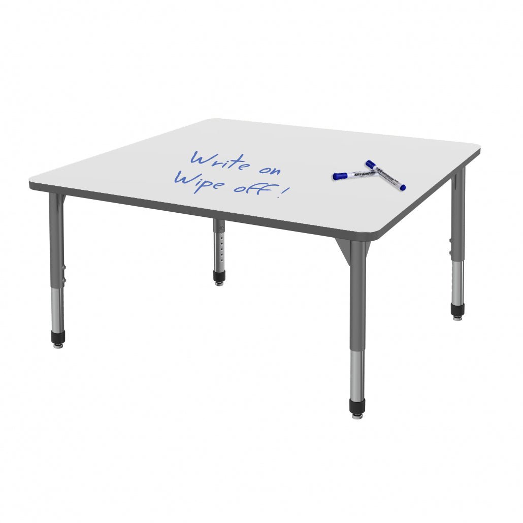Premier™ Series Square Tables — Whiteboard — representative whiteboard tabletop; size and finish options vary