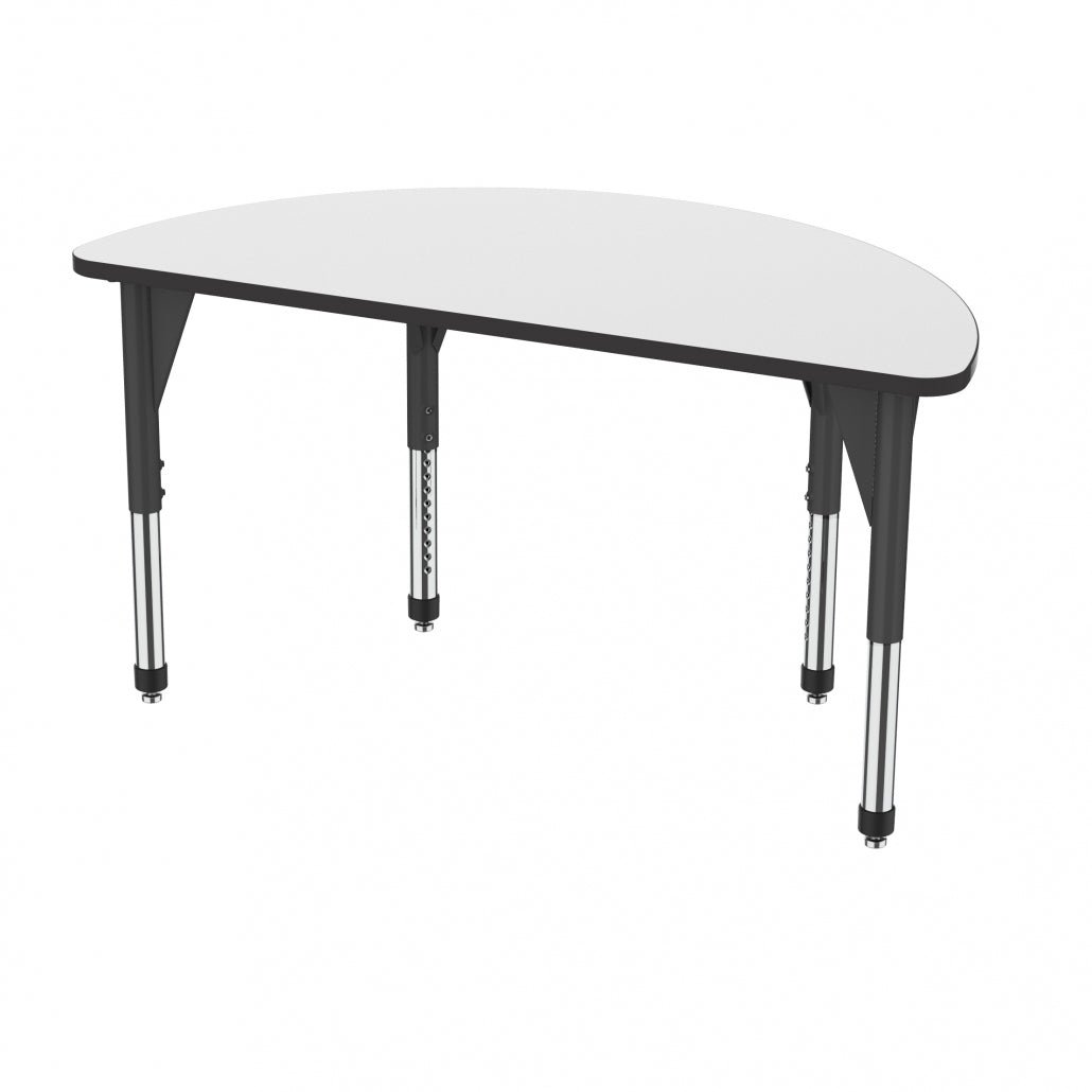 Premier™ Series Half Round Tables — Whiteboard — representative whiteboard tabletop; size and finish options vary