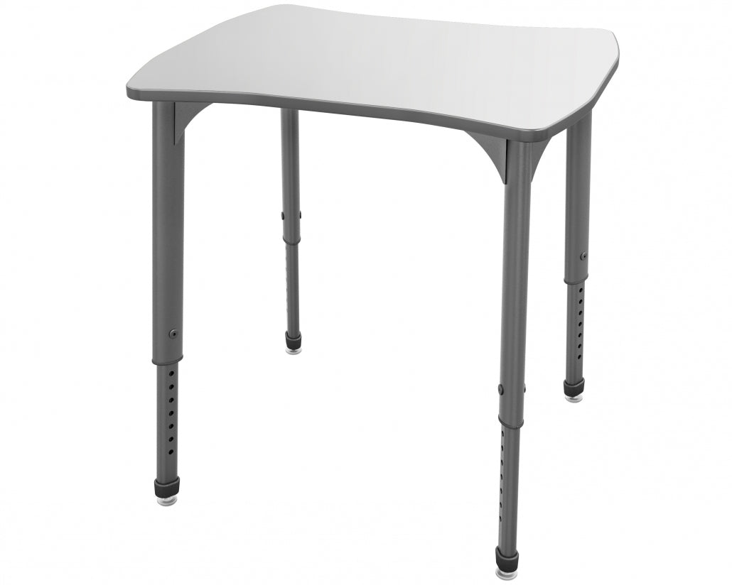Apex™ Dog Bone Student Desks — Whiteboard — representative whiteboard tabletop; size and finish options vary