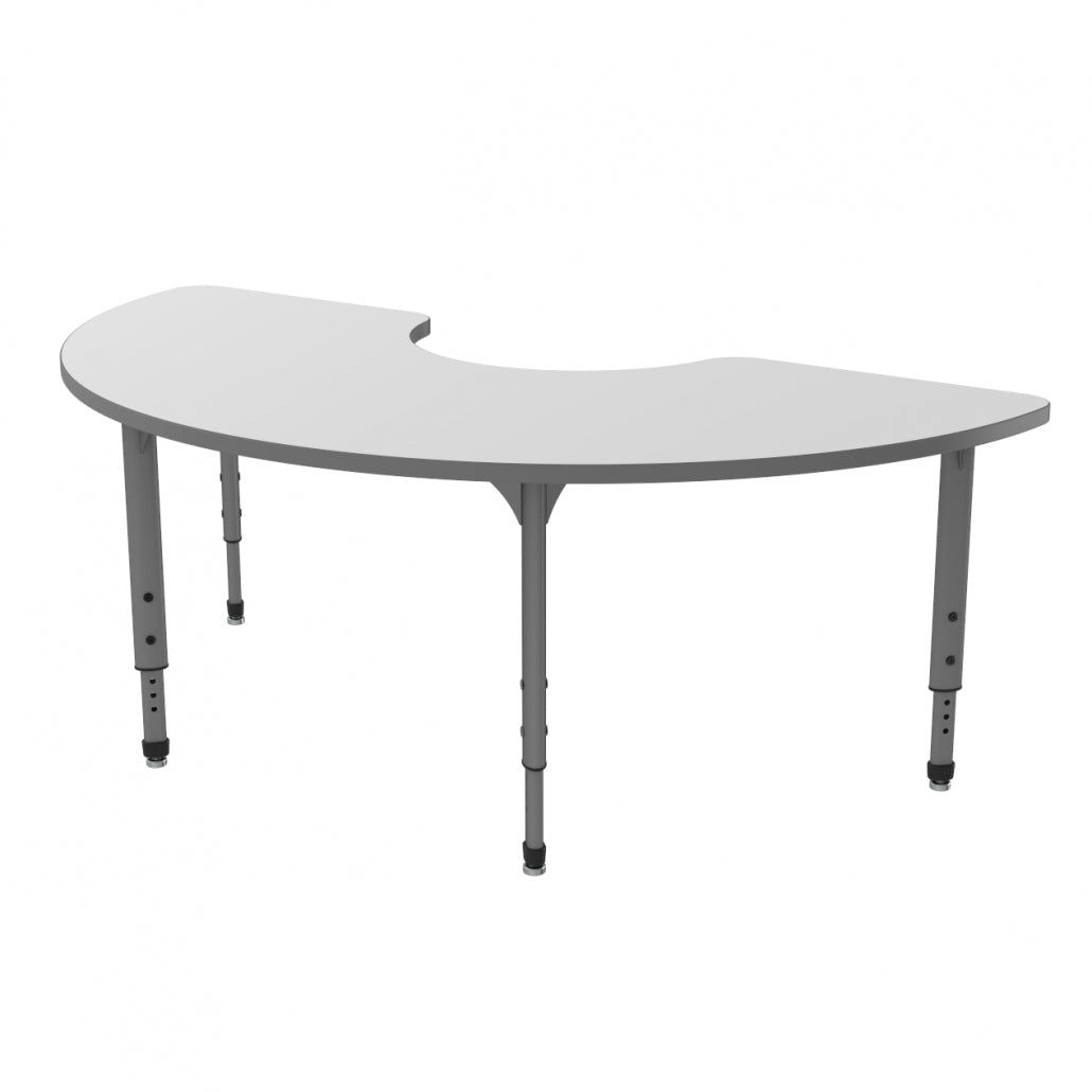 Apex™ Series Half Moon Table — Whiteboard — representative whiteboard tabletop; size and finish options vary