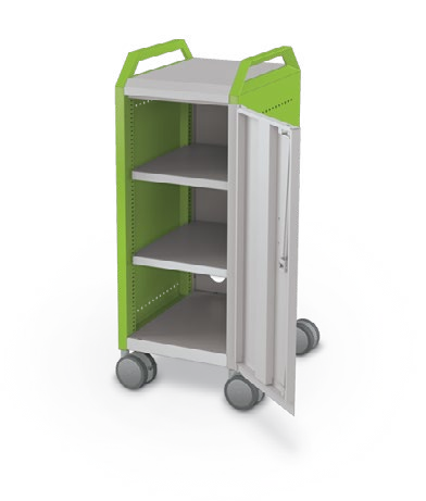 MooreCo Mini H2 — Standard / Right / Shelves / Handles. Verified matching front configuration; back panel is not visible. Finish representative.