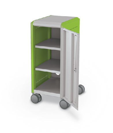 MooreCo Mini H2 — Standard / Right / Shelves. Verified matching front configuration; back panel is not visible. Finish representative.