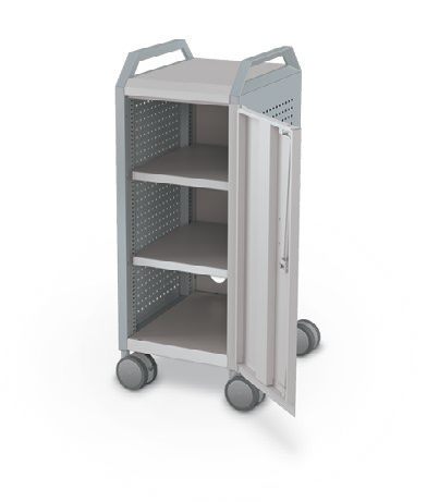 MooreCo Mini H2 — Peg / Right / Shelves / Handles. Verified matching front configuration; back panel is not visible. Finish representative.
