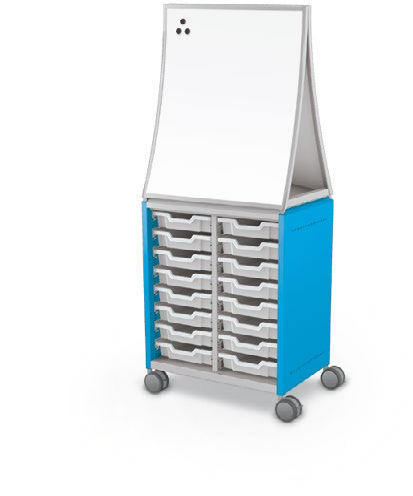 MooreCo Midi H2 — Standard / No Doors / (16) 3" Totes / Ogee. Verified matching front configuration; back panel is not visible. Finish representative.