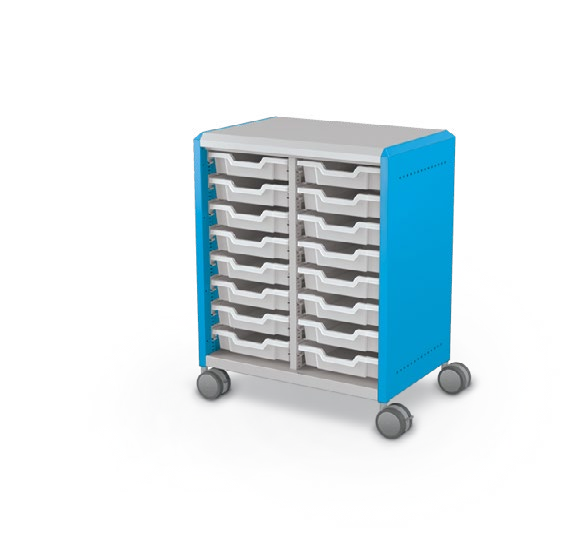 MooreCo Midi H2 — Standard / No Doors / (16) 3" Totes. Verified matching front configuration; back panel is not visible. Finish representative.
