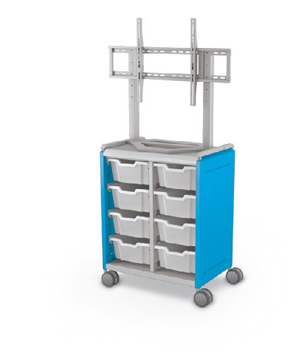 MooreCo Midi H2 — Standard / No Doors / (8) 6" Totes / TV Mount. Verified matching front configuration; back panel is not visible. Finish representative.