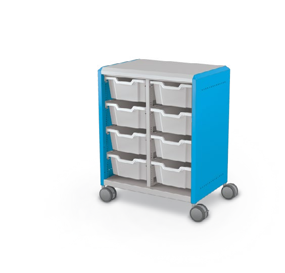 MooreCo Midi H2 — Standard / No Doors / (8) 6" Totes. Verified matching front configuration; back panel is not visible. Finish representative.