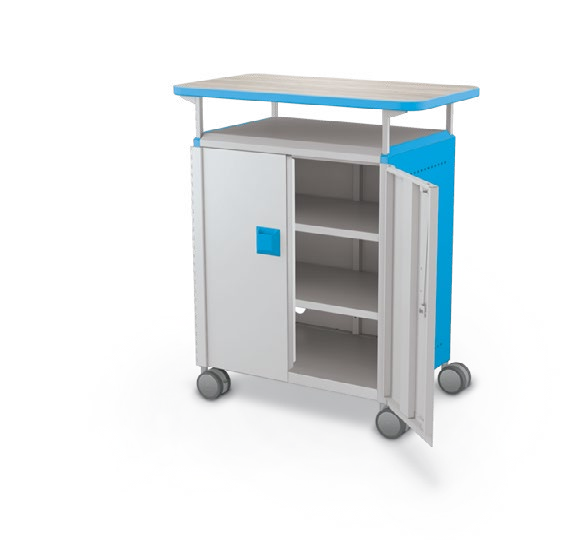 MooreCo Midi H2 — Standard / With Doors / Shelves / Laminate. Verified matching front configuration; back panel is not visible. Finish representative.