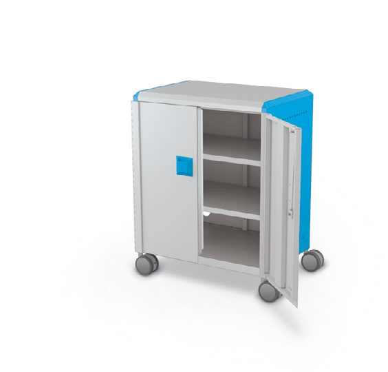 MooreCo Midi H2 — Standard / With Doors / Shelves. Verified matching front configuration; back panel is not visible. Finish representative.