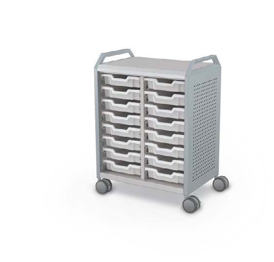 MooreCo Midi H2 — Peg / No Doors / (16) 3" Totes / Handles. Verified matching front configuration; back panel is not visible. Finish representative.