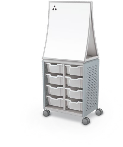 MooreCo Midi H2 — Peg / No Doors / (8) 6" Totes / Ogee. Verified matching front configuration; back panel is not visible. Finish representative.