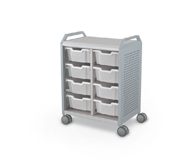 MooreCo Midi H2 — Peg / No Doors / (8) 6" Totes / Handles. Verified matching front configuration; back panel is not visible. Finish representative.