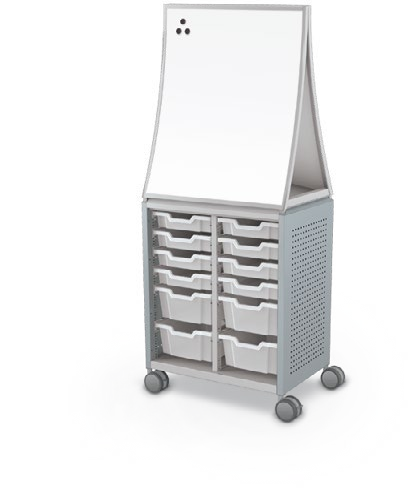 MooreCo Midi H2 — Peg / No Doors / (8) 3" Totes + (4) 6" Totes / Ogee. Verified matching front configuration; back panel is not visible. Finish representative.