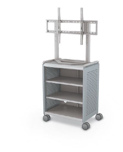 MooreCo Midi H2 — Peg / No Doors / Shelves / TV Mount. Verified matching front configuration; back panel is not visible. Finish representative.