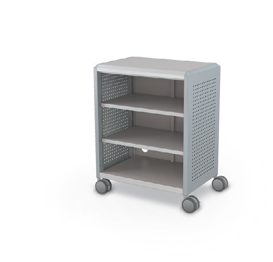 MooreCo Midi H2 — Peg / No Doors / Shelves. Verified matching front configuration; back panel is not visible. Finish representative.